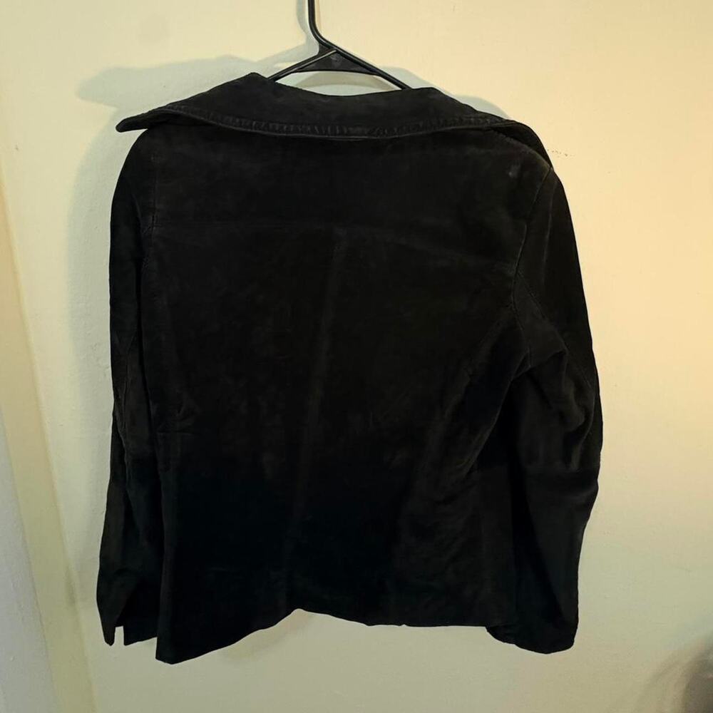 Liz Claiborne Size Large Suede Leather Jacket 90s Motorcycle - Picture 5 of 6